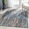 Well Woven Estes Vintage Abstract Stripes Dark Blue Rug