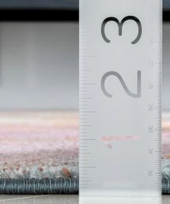 Well Woven Vintage Petal Modern Abstract Paintsplash Distressed Blue Pink Rug