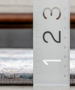 Well Woven Corona Vintage Eclectic Floral Botanical Border Blue Rug