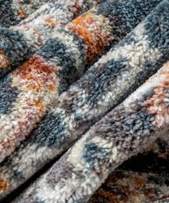 Well Woven Corona Vintage Eclectic Floral Botanical Border Blue Rug