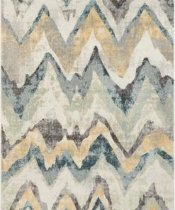 Well Woven Pagosa Vintage Bohemian Chevron Pattern Beige Rug