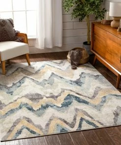 Well Woven Pagosa Vintage Bohemian Chevron Pattern Beige Rug
