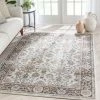 Well Woven Corona Vintage Eclectic Floral Botanical Border Grey Rug