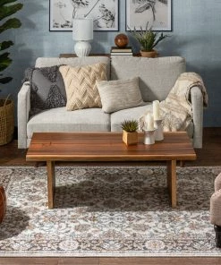 Well Woven Corona Vintage Eclectic Floral Botanical Border Grey Rug