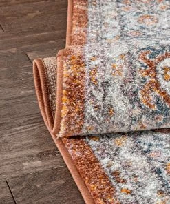Well Woven Salida Vintage Oriental Botanical Border Rust Rug Global