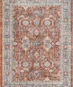 Well Woven Salida Vintage Oriental Botanical Border Rust Rug Global