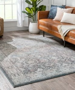 Well Woven Salida Vintage Oriental Botanical Border Black Grey Rug 15 Well Woven Salida Vintage Oriental Botanical Border Black Grey Rug