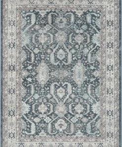 Well Woven Global Salida Vintage Oriental Botanical Border Blue Rug