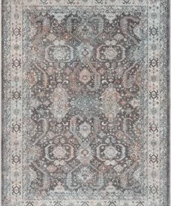 Well Woven Global Salida Vintage Oriental Botanical Border Grey Rug