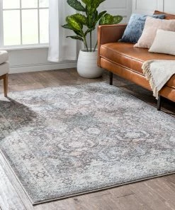Well Woven Global Salida Vintage Oriental Botanical Border Grey Rug 15 Well Woven Global Salida Vintage Oriental Botanical Border Grey Rug
