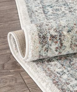 Well Woven Global Salida Vintage Oriental Botanical Border Grey Beige Rug