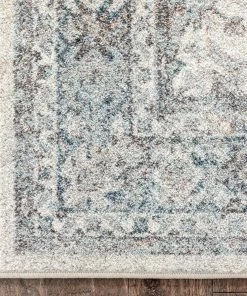 Well Woven Global Salida Vintage Oriental Botanical Border Grey Beige Rug