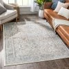 Well Woven Global Salida Vintage Oriental Botanical Border Grey Beige Rug
