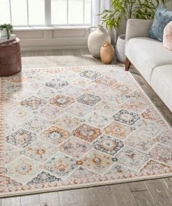 Well Woven Elaine Vintage Bohemian Panel Ivory Green Rug