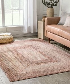 Well Woven Chindi Bohemian Vintage Solid & Striped Multi-Color Blush Yellow Braided Pattern Rug