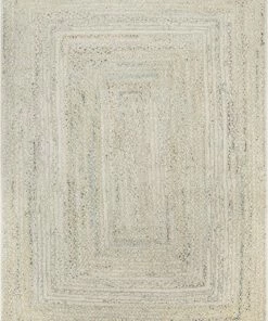 Well Woven Chindi Bohemian Vintage Solid & Striped Multi-Color Green Ivory Braided Pattern Rug