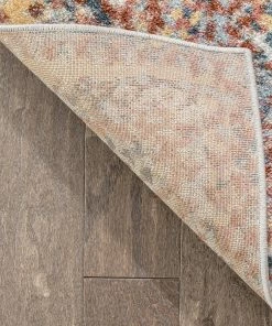 Well Woven Global Chindi Bohemian Vintage Solid & Striped Multi-Color Blush Light Blue Braided Pattern Rug