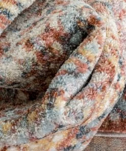 Well Woven Global Chindi Bohemian Vintage Solid & Striped Multi-Color Blush Light Blue Braided Pattern Rug