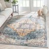 Well Woven Encino Global Vintage Medallion Light Blue Rug