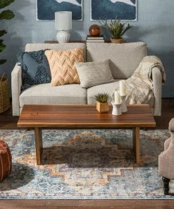 Well Woven Encino Global Vintage Medallion Light Blue Rug