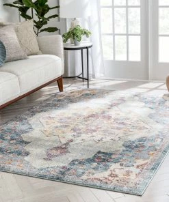 Well Woven Mesilla Bohemian Aztec Tribal Light Blue Rug Global