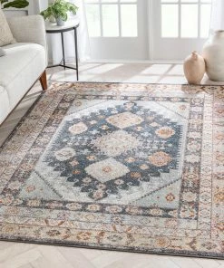 Well Woven Virden Bohemian Eclectic Tribal Aztec Blue Rug