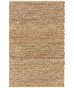 Well Woven Jute + Natural Laylani Farmhouse Jute Rug Hand-Braided Basket Weave Jute Rug Solid Pattern Natural/Gray Color