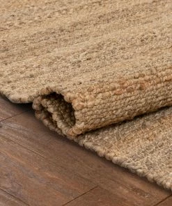 Well Woven Jute + Natural Laylani Farmhouse Jute Rug Hand-Braided Basket Weave Jute Rug Solid Pattern Natural/Gray Color 35 Well Woven Jute + Natural Laylani Farmhouse Jute Rug Hand-Braided Basket Weave Jute Rug Solid Pattern Natural/Gray Color