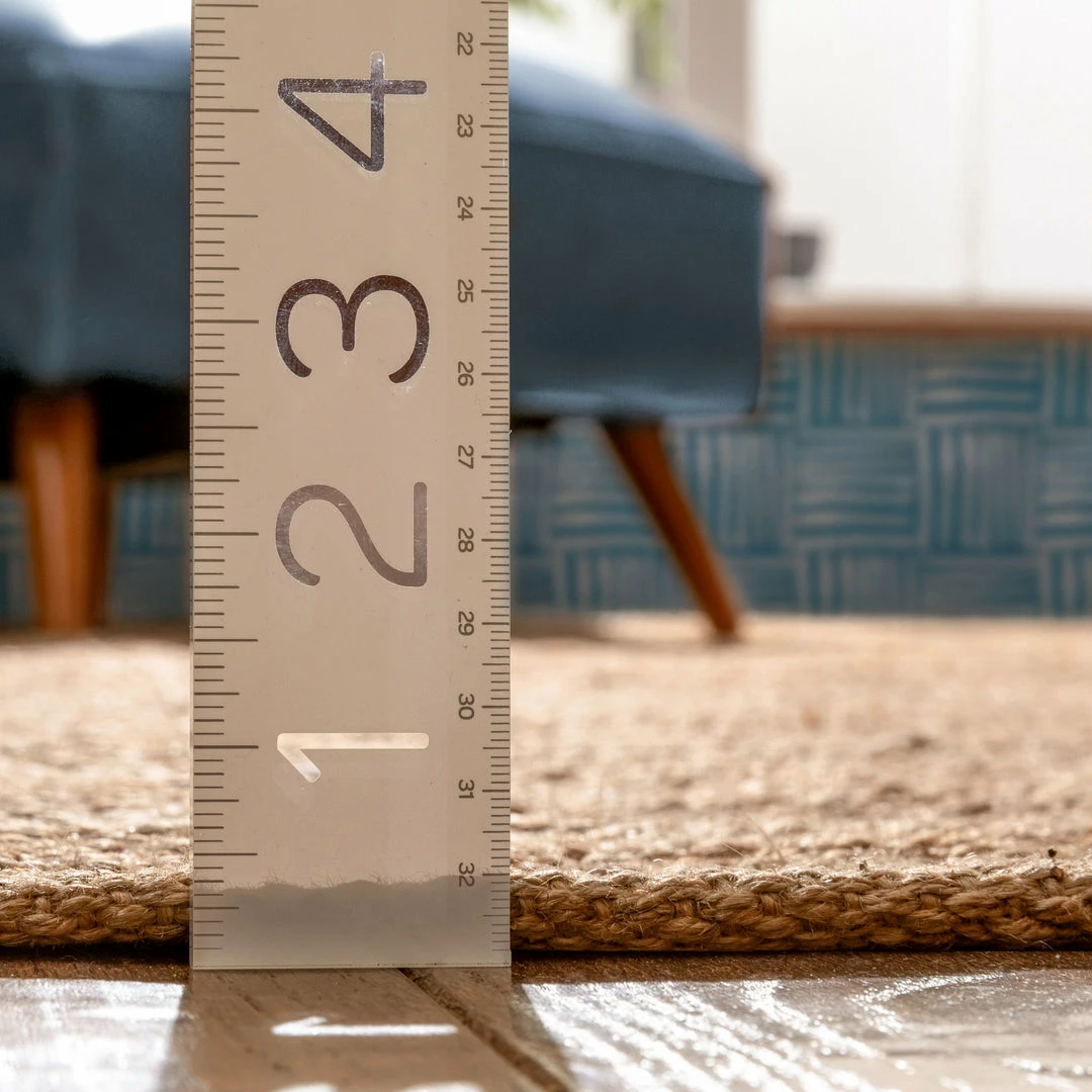 Well Woven Jute + Natural Laylani Farmhouse Jute Rug Hand-Braided Basket Weave Jute Rug Solid Pattern Natural/Gray Color 13 Well Woven Jute + Natural Laylani Farmhouse Jute Rug Hand-Braided Basket Weave Jute Rug Solid Pattern Natural/Gray Color