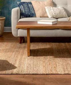 Well Woven Jute + Natural Laylani Farmhouse Jute Rug Hand-Braided Basket Weave Jute Rug Solid Pattern Natural/Gray Color 39 Well Woven Jute + Natural Laylani Farmhouse Jute Rug Hand-Braided Basket Weave Jute Rug Solid Pattern Natural/Gray Color