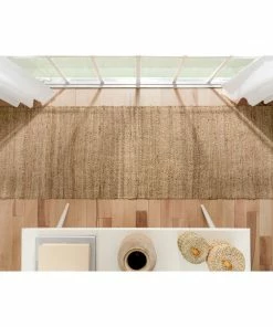 Well Woven Jute + Natural Laylani Farmhouse Jute Rug Hand-Braided Basket Weave Jute Rug Solid Pattern Natural/Gray Color 37 Well Woven Jute + Natural Laylani Farmhouse Jute Rug Hand-Braided Basket Weave Jute Rug Solid Pattern Natural/Gray Color