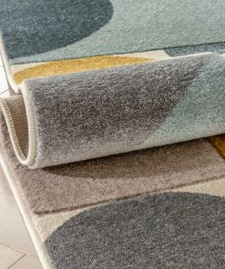 Well Woven Dede Blue Mid-Century Modern Geometric Shapes Rug By Chill Rugs