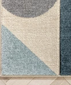 Well Woven Dede Blue Mid-Century Modern Geometric Shapes Rug By Chill Rugs