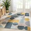 Well Woven Dede Blue Mid-Century Modern Geometric Shapes Rug By Chill Rugs