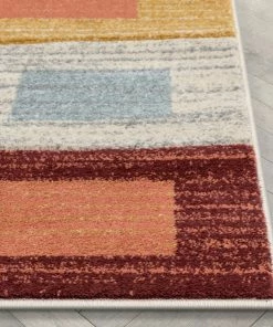 Well Woven Tango Mid-Century Modern Geometric Squares Multi Distressed High-Low Rug
