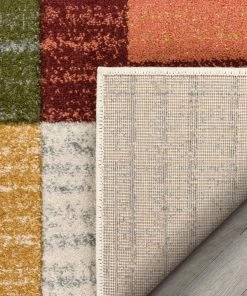 Well Woven Tango Mid-Century Modern Geometric Squares Multi Distressed High-Low Rug