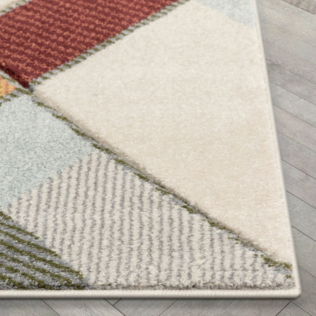 Well Woven Rumba Mid-Century Modern Geometric Diamond Shapes Multi Distressed High-Low Rug 9 Well Woven Rumba Mid-Century Modern Geometric Diamond Shapes Multi Distressed High-Low Rug
