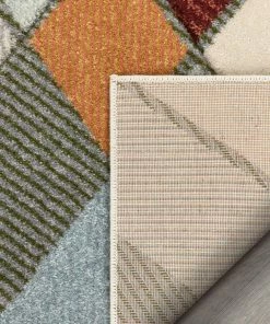 Well Woven Rumba Mid-Century Modern Geometric Diamond Shapes Multi Distressed High-Low Rug 16 Well Woven Rumba Mid-Century Modern Geometric Diamond Shapes Multi Distressed High-Low Rug