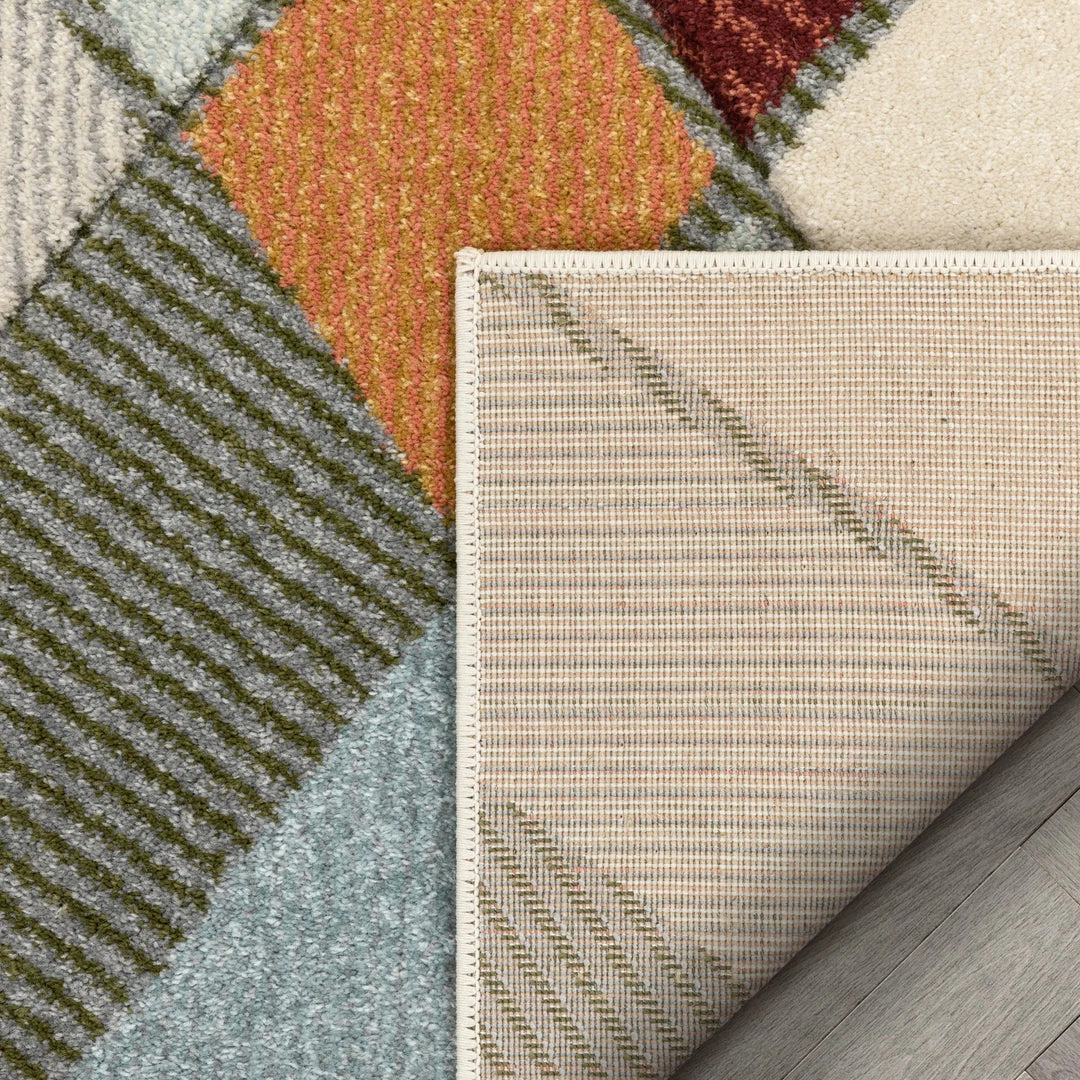 Well Woven Rumba Mid-Century Modern Geometric Diamond Shapes Multi Distressed High-Low Rug 8 Well Woven Rumba Mid-Century Modern Geometric Diamond Shapes Multi Distressed High-Low Rug