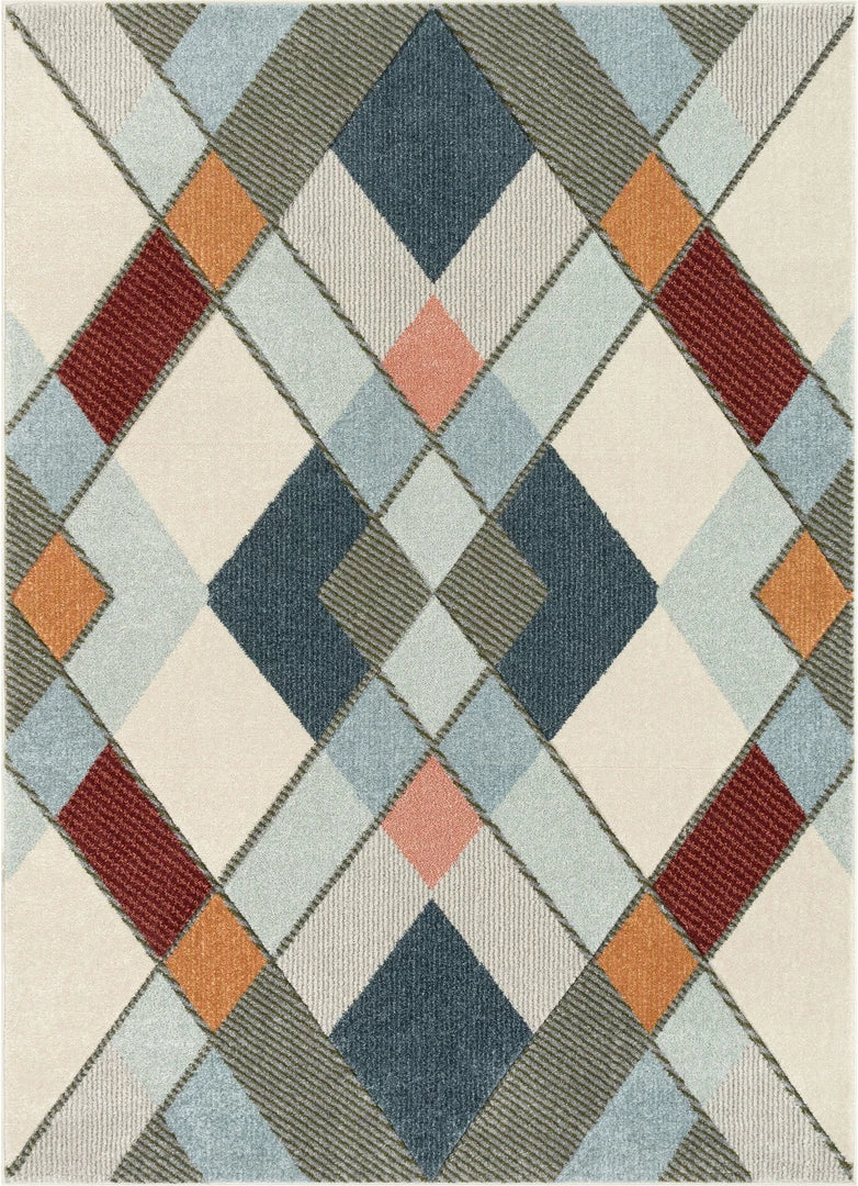 Well Woven Rumba Mid-Century Modern Geometric Diamond Shapes Multi Distressed High-Low Rug 1 Well Woven Rumba Mid-Century Modern Geometric Diamond Shapes Multi Distressed High-Low Rug
