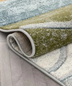 Well Woven Jive Modern Abstract Geometric Arcs & Shapes Multi Distressed High-Low Rug