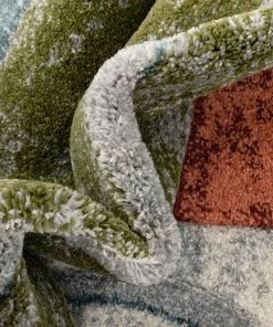 Well Woven Jive Modern Abstract Geometric Arcs & Shapes Multi Distressed High-Low Rug