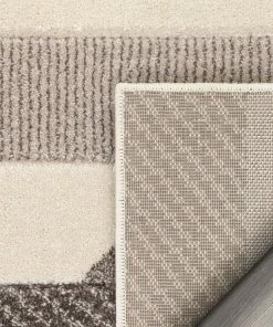 Well Woven Savoy Contemporary Geometric Stripes Gold Blue Distressed High-Low Rug