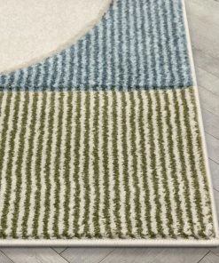 Well Woven Glimmer Mid-Century Modern Geometric Pattern Multi Distressed High-Low Rug