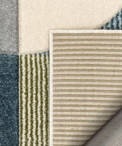 Well Woven Glimmer Mid-Century Modern Geometric Pattern Multi Distressed High-Low Rug