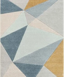 Well Woven Tamara Blue Mid-Century Modern Geometric Rug By Chill Rugs