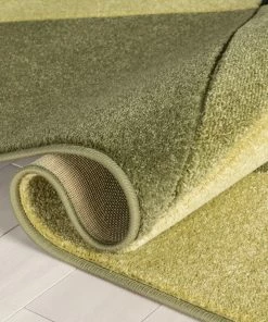 Well Woven Tamara Glam Geometric Triangles Green High-Low Rug