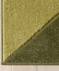 Well Woven Tamara Glam Geometric Triangles Green High-Low Rug