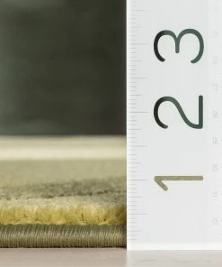 Well Woven Tamara Glam Geometric Triangles Green High-Low Rug