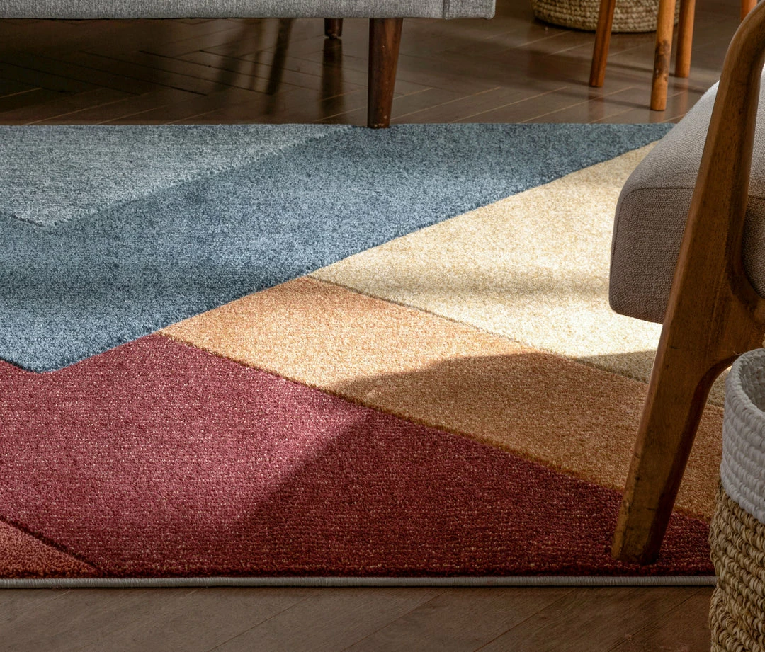 Well Woven Alma Mid-Century Modern Geometric Triangle Pattern Multi-Color Distressed High-Low Rug 4 Well Woven Alma Mid-Century Modern Geometric Triangle Pattern Multi-Color Distressed High-Low Rug